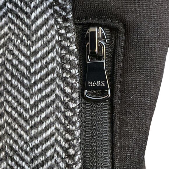 Marc New York Andrew Marc Jacket Women's SZ L Zip Up Black White Herringbone - Picture 11 of 16